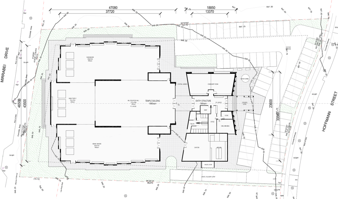 Canberra Hindu Mandir architectural site plan